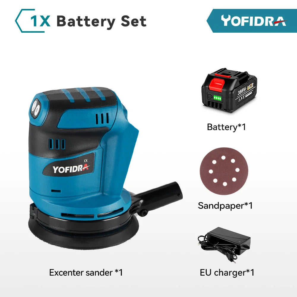 YOFIDRA Levigatrice Orbitale 125mm Cordless 18V