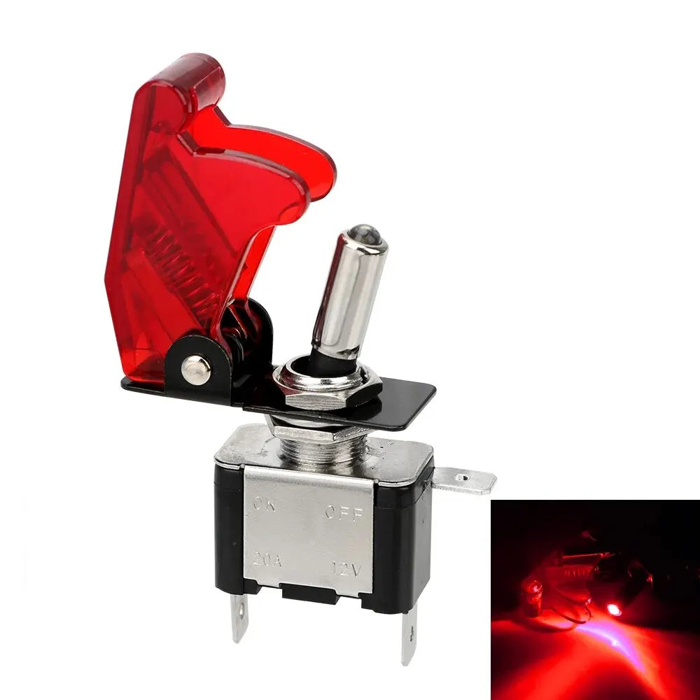 Interruttore a Levetta LED 12V 20A con Coperchio Protettivo