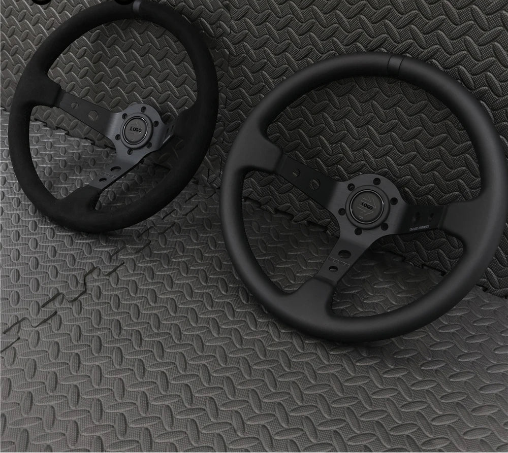 Volante Racing 350mm Scamosciato e Pelle Vera