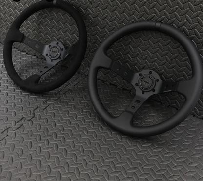 Volante Racing 350mm Scamosciato e Pelle Vera