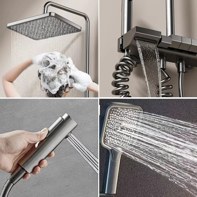 Space Aluminum Digital Display Shower System