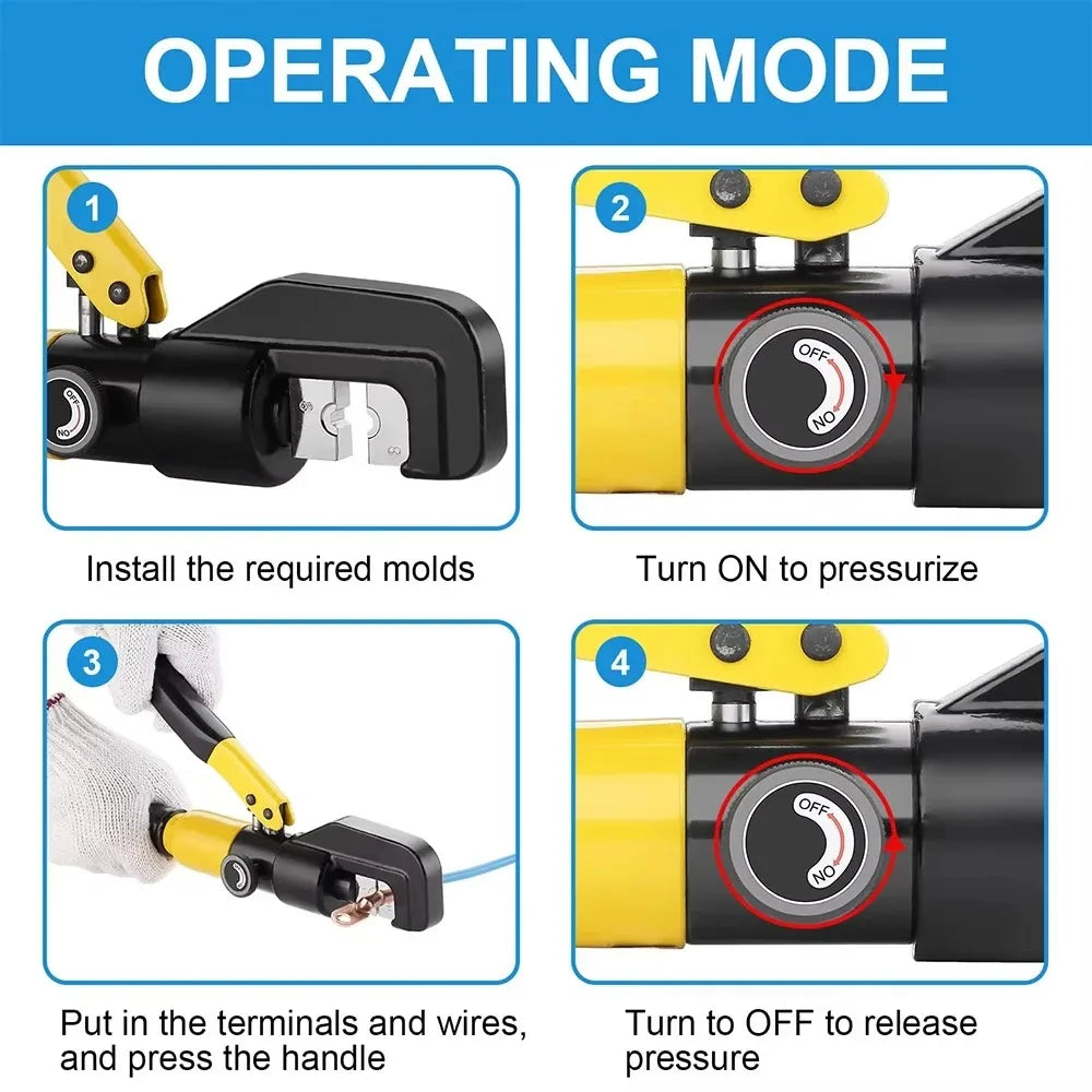 Hikity 10T Hydraulic Crimping Tool – Pinza Idraulica per Cavi e Terminali