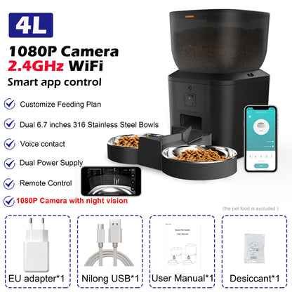 Furpipi Smart Pet Feeder 4L con Telecamera 1080P
