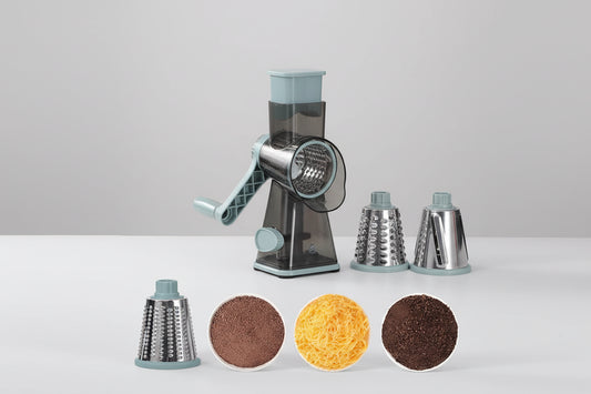Grattugia Rotante 3 in 1 in Acciaio Inox