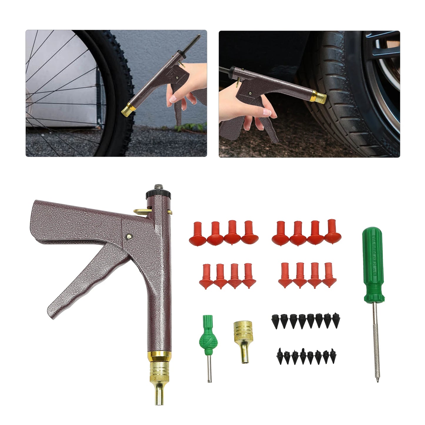 Portable Car Wheel Vacuum Tire Repair Tool Kit