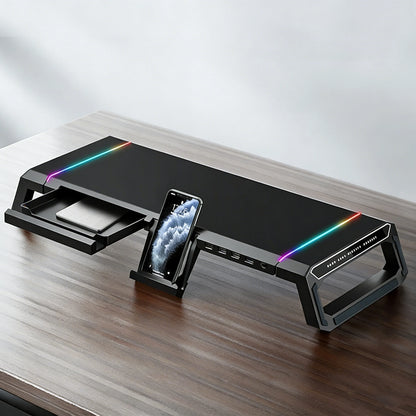 Supporto Monitor Ergonomico con Porte USB 3.0 e Illuminazione RGB