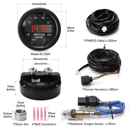 CNSPEED X-Series 30-0300 Wideband AFR Gauge Kit con Sensore LSU 4.9