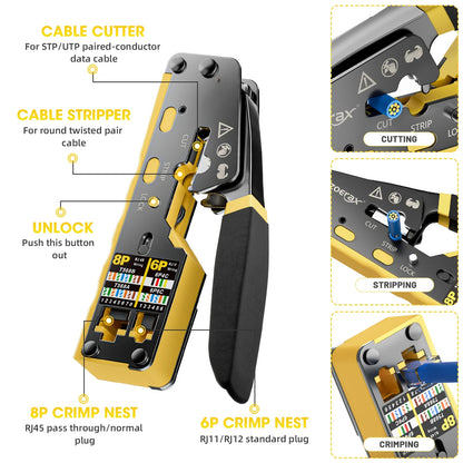 Crimpatrice Ethernet Professionale Cat6 / Cat5 / Cat5e