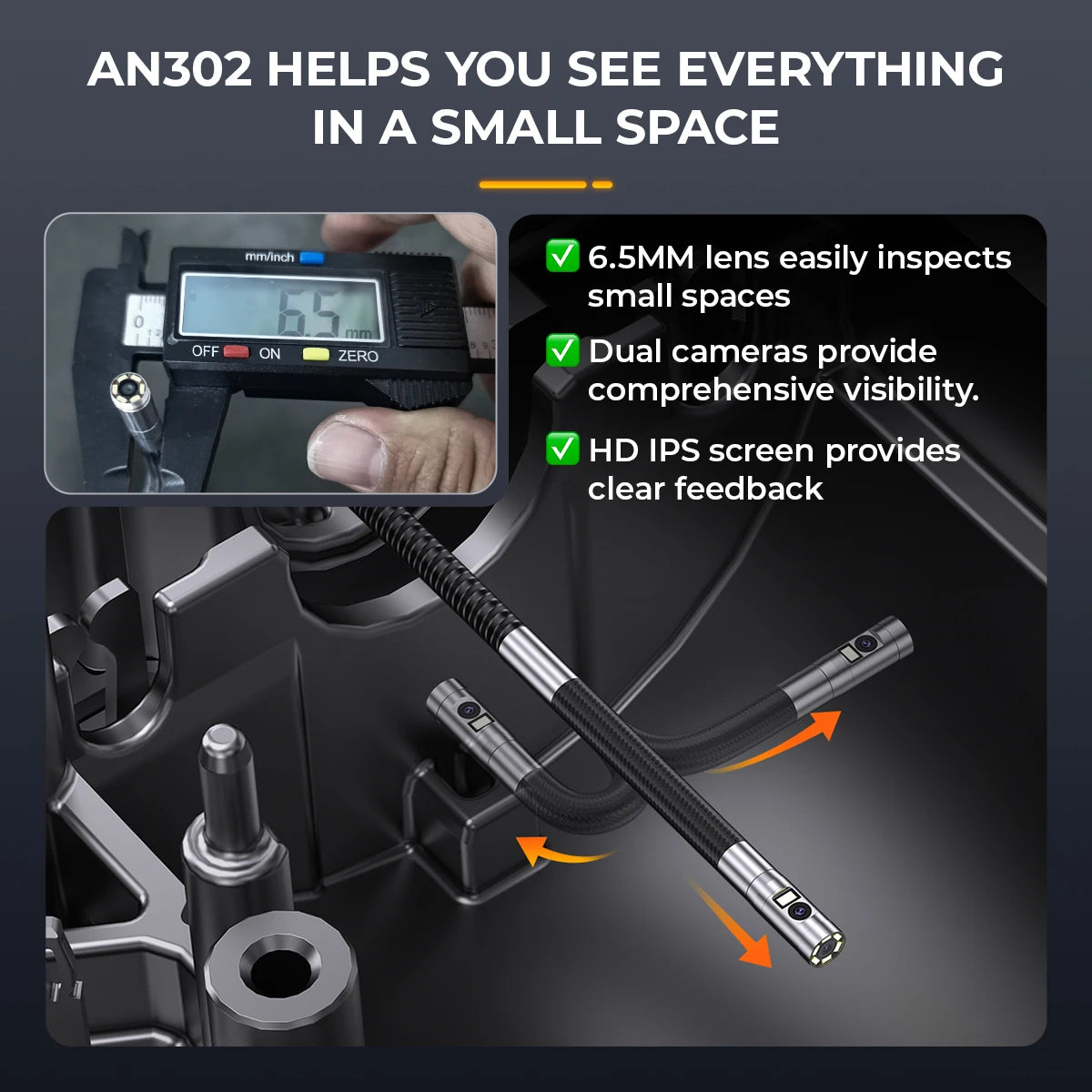 ANCEL AN302 Two-Way Articulating Borescope