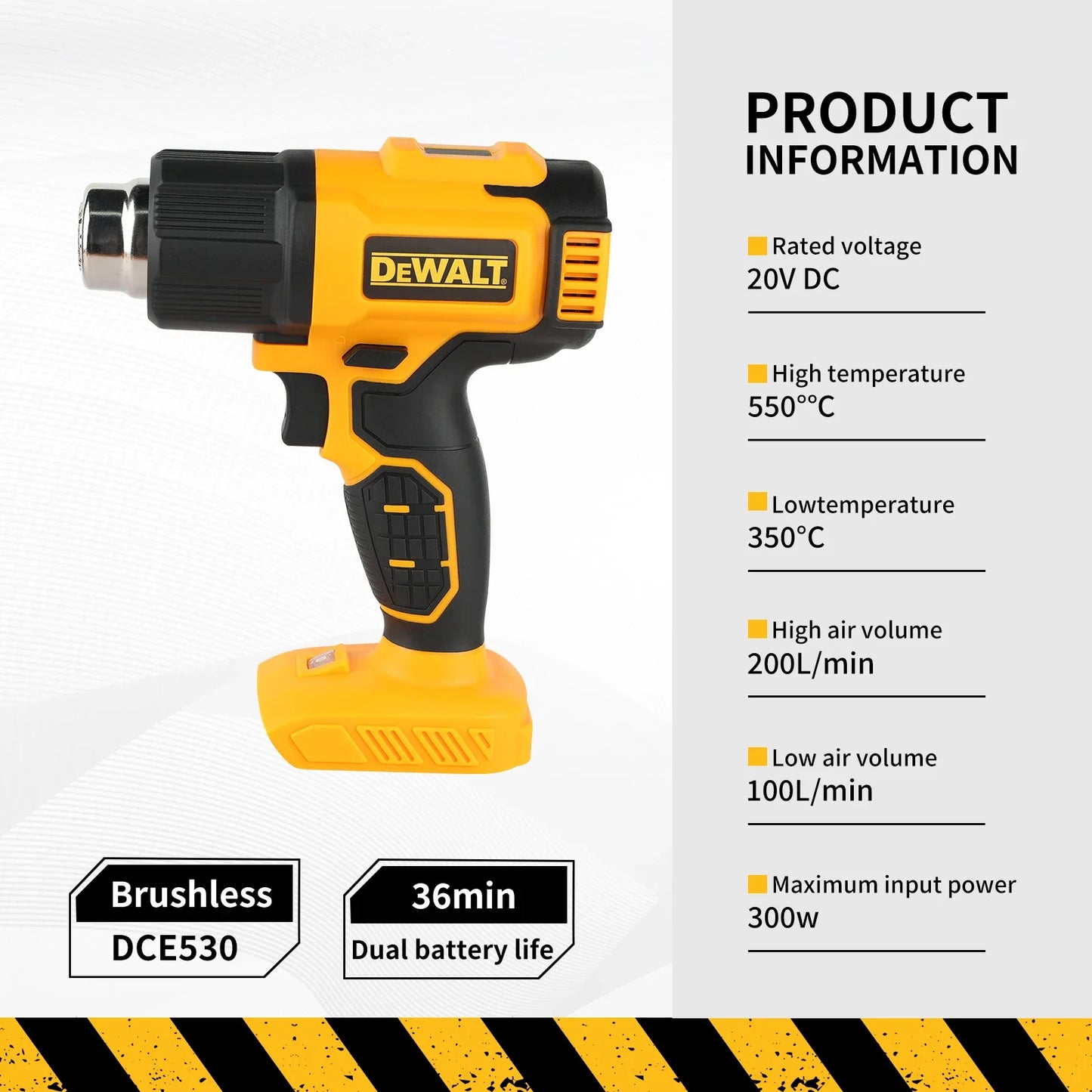 Pistola Termica DEWALT DCE530 20V – 550°C