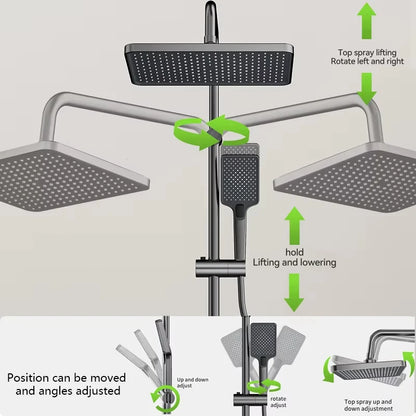Space Aluminum Digital Display Shower System