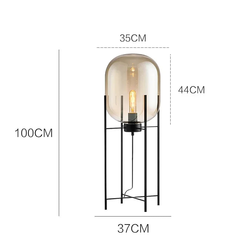 Lampada da Pavimento in Vetro Nordic Postmoderno