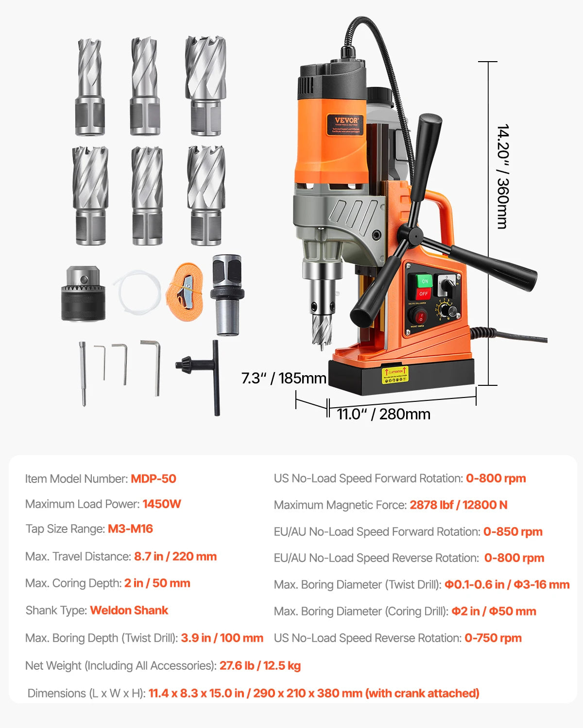 SucceBuy Magnetic Drill Press 1450W