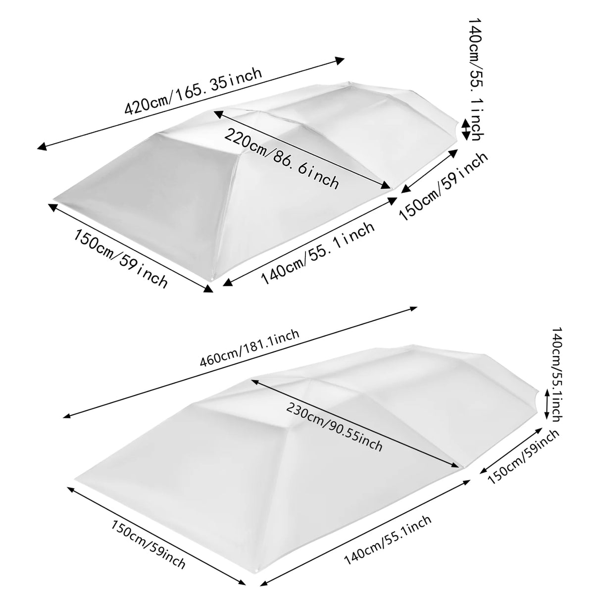 Tenda Parcheggio Auto Pieghevole Semi-Automatica 4,2 m / 4,6 m