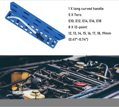 Set Chiavi Pulegge e Tendicinghia Podofo 15PCS