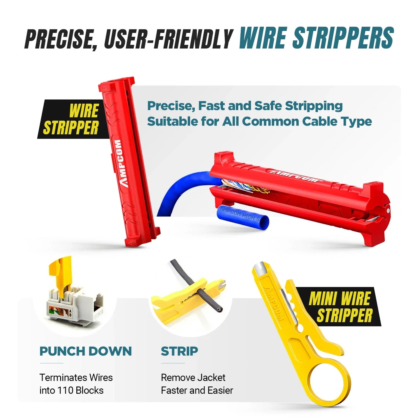 AMPCOM RJ45 Crimping Tool Kit