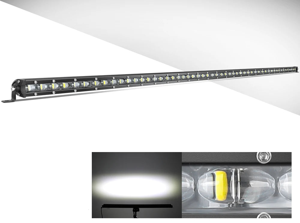 Braveway Single Row Ultra Slim LED Light Bar 6D 6500K