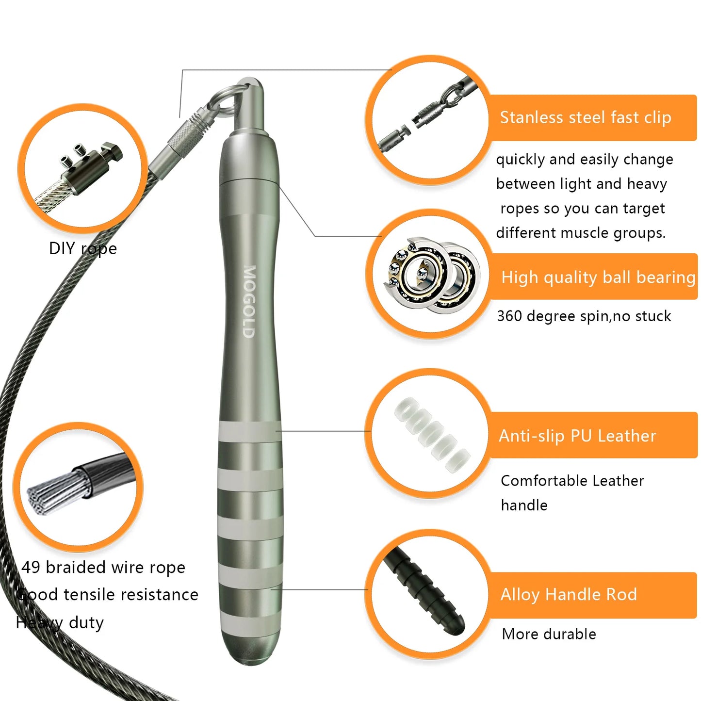 MOGOLD Weighted Jump Rope