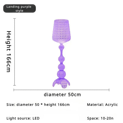 Lampada da Pavimento Nordic-Italiana con Intaglio Artistico